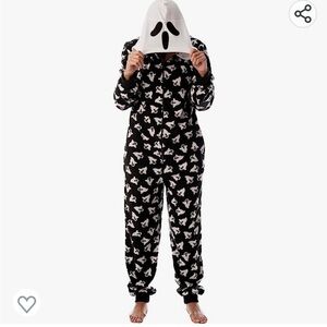 Nwt! Follow Me Halloween Ghost Fleece Onesie Costume Pajama S